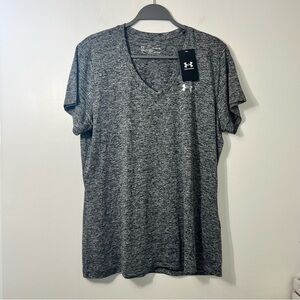 Under Armour Women’s HeatGear Heathered V-Neck Short Sleeve T-Shirt Size XL NWT